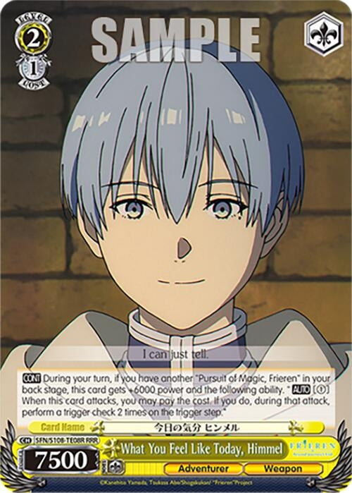 Image for What You Feel Like Today, Himmel (RRR) (Frieren: Beyond Journey’s End) (SFN/S108-TE08R RRR) - Weiss Schwarz