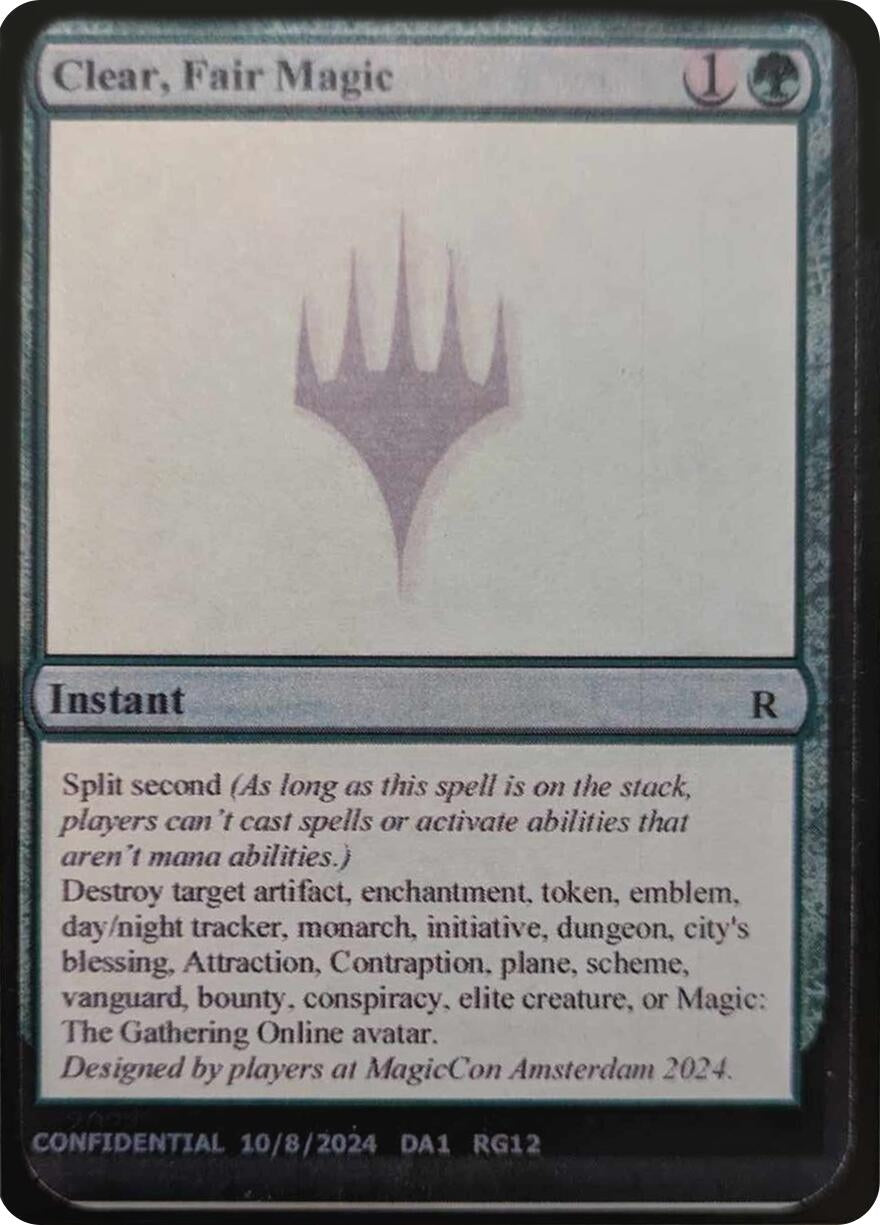 Image for Clear, Fair Magic (Un-Known Event Playtest Cards) - Magic: The Gathering