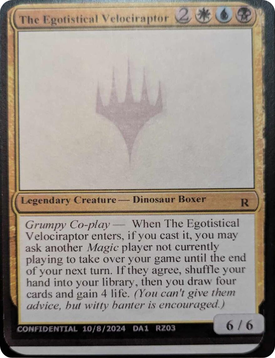 Image for The Egotistical Velociraptor (Un-Known Event Playtest Cards) - Magic: The Gathering