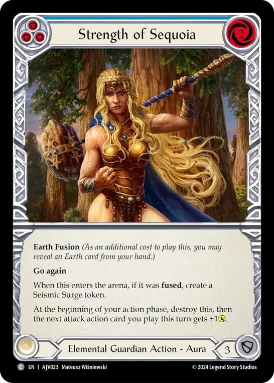 Image for Strength of Sequoia (Blue) (Armory Deck: Jarl Vetreidi) (AJV023) - Flesh and Blood TCG