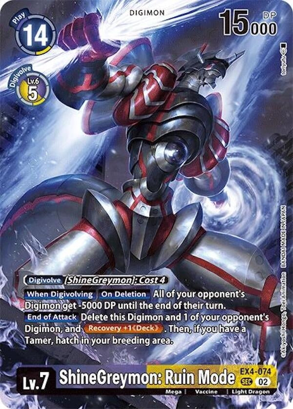 Image for ShineGreymon: Ruin Mode (Alternate Art) (LM) (EX4-074 SEC) - Digimon Card Game