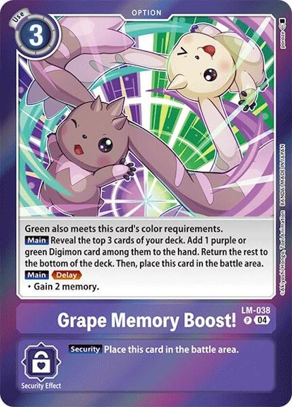 Image for Grape Memory Boost! (LM) (LM-038 P) - Digimon Card Game