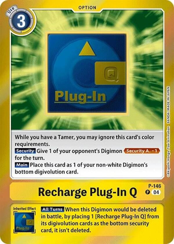 Image for Recharge Plug-In Q (Reprint) (LM) (P-146 P) - Digimon Card Game