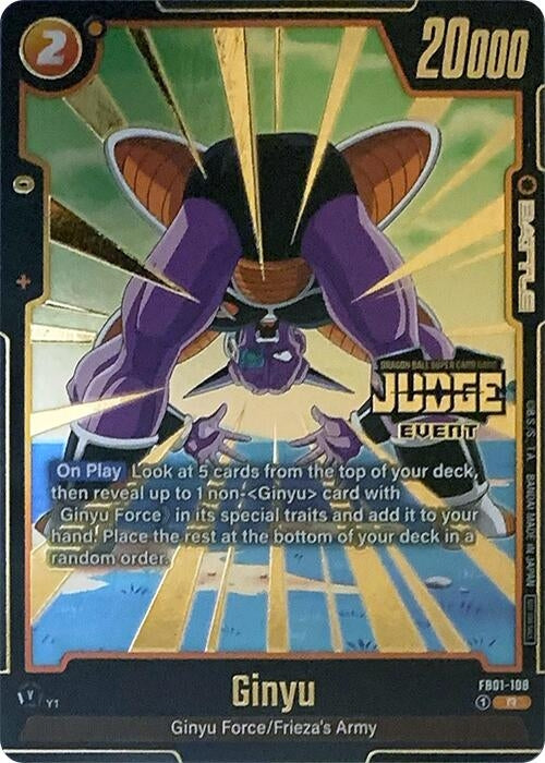 Image for Ginyu - FB01-108 (Judge Pack (Event Judge) 01) (Tournament and Championship Promos) (FB01-108) - Dragon Ball Super: Fusion World