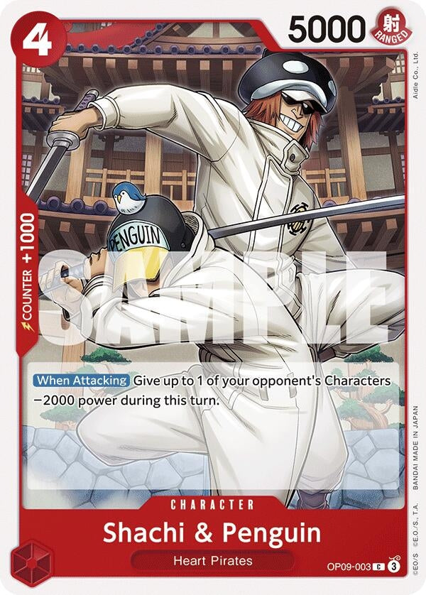 Image for Shachi & Penguin (Emperors in the New World) (OP09-003) - One Piece Card Game