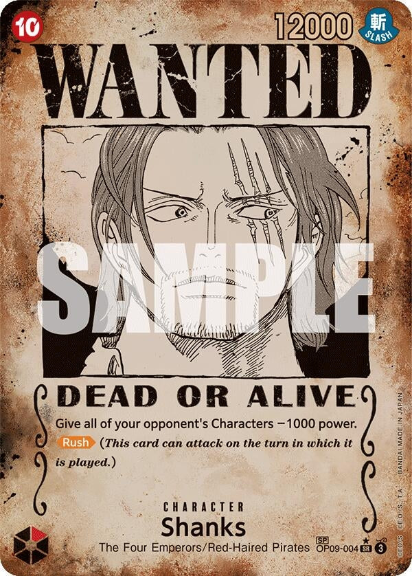 Image for Shanks (004) (Wanted Poster) (Emperors in the New World) (OP09-004) - One Piece Card Game