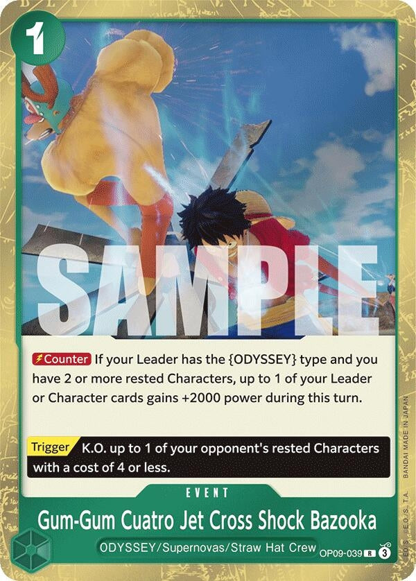 Image for Gum-Gum Cuatro Jet Cross Shock Bazooka (Emperors in the New World) (OP09-039) - One Piece Card Game