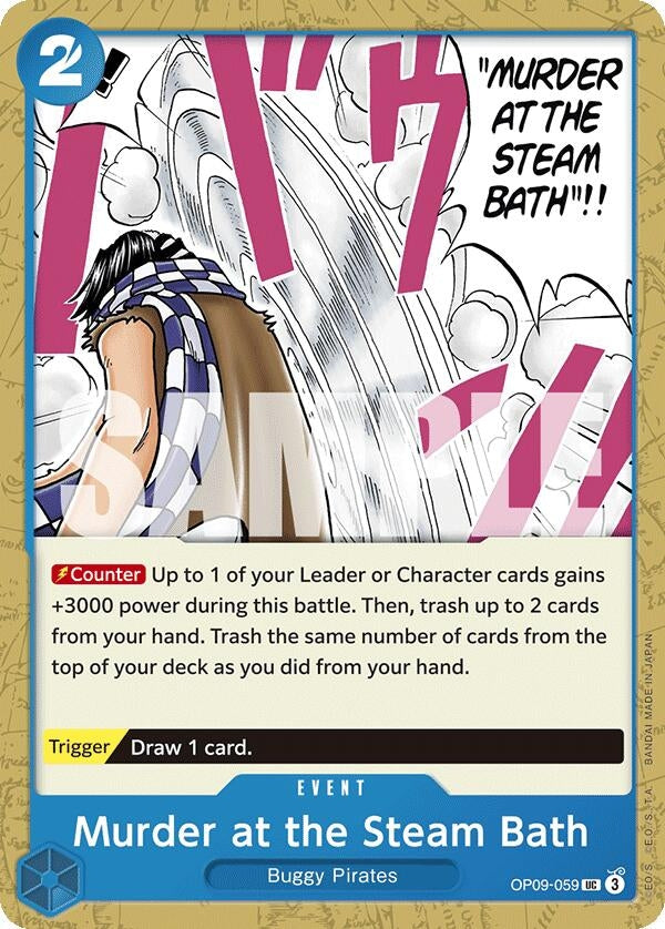 Image for Murder at the Steam Bath (Emperors in the New World) (OP09-059) - One Piece Card Game