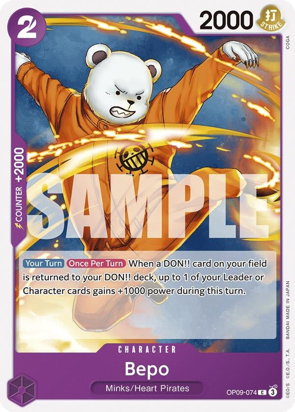 Image for Bepo (Emperors in the New World) (OP09-074) - One Piece Card Game