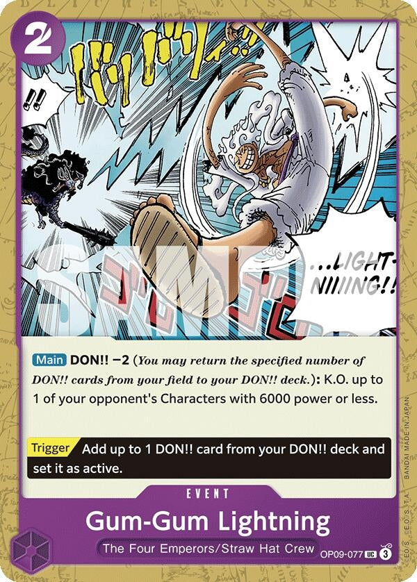 Image for Gum-Gum Lightning (Emperors in the New World) (OP09-077) - One Piece Card Game