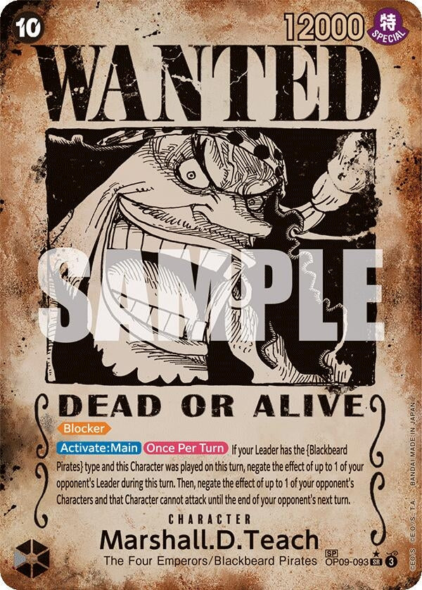 Image for Marshall.D.Teach (093) (Wanted Poster) (Emperors in the New World) (OP09-093) - One Piece Card Game