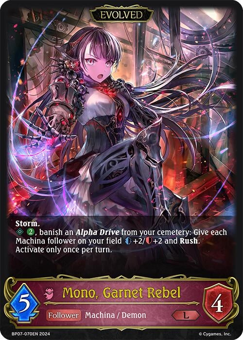 Image for Mono, Garnet Rebel (Evolved) (BP07: Verdant Steel) (BP07-070EN) - Shadowverse: Evolve