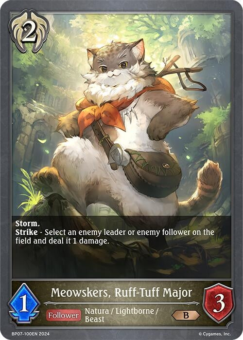 Image for Meowskers, Ruff-Tuff Major (BP07: Verdant Steel) (BP07-100EN) - Shadowverse: Evolve