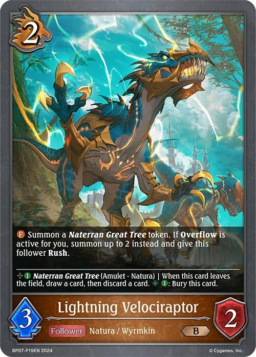 Image for Lightning Velociraptor - P19EN (Foil) (BP07: Verdant Steel) (BP07-P19EN) - Shadowverse: Evolve