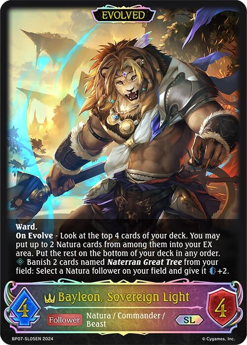 Image for Bayleon, Sovereign Light (Evolved) (SL) (BP07: Verdant Steel) (BP07-SL05EN) - Shadowverse: Evolve