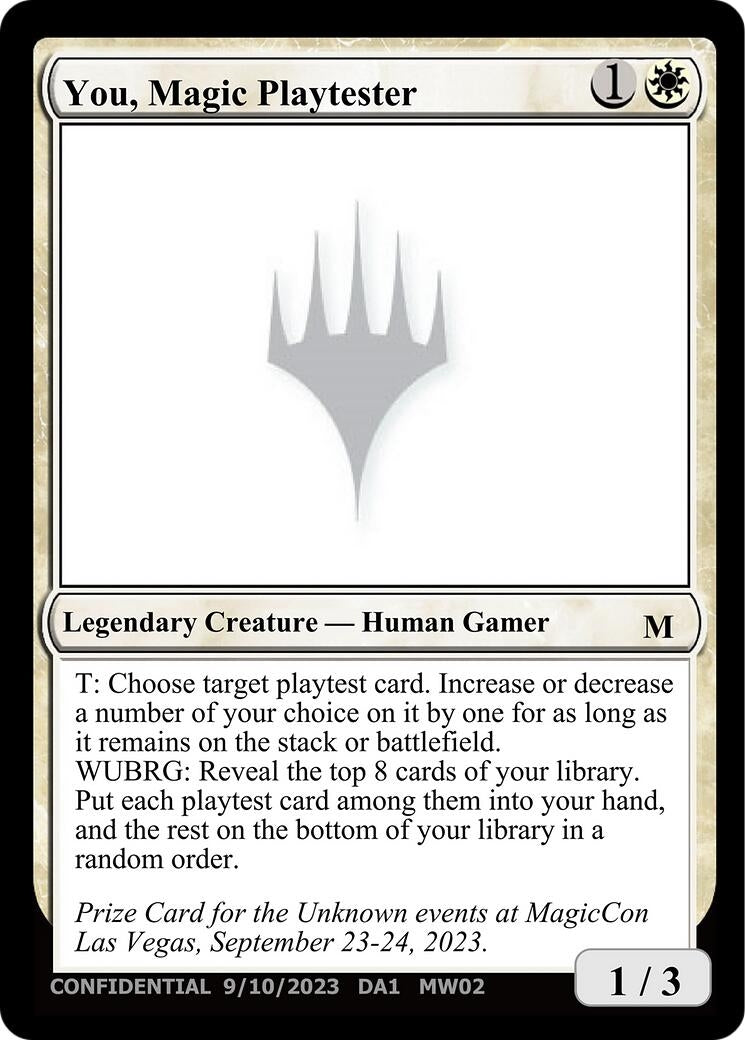 Image for You, Magic Playtester (Un-Known Event Playtest Cards) - Magic: The Gathering