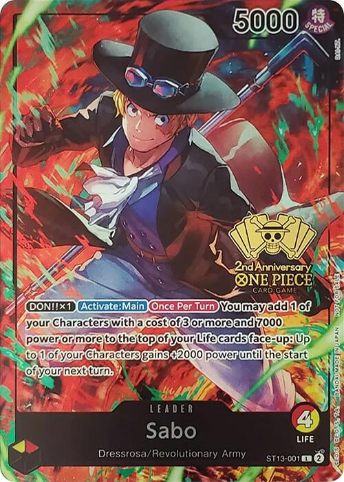 Image for Sabo (2nd Anniversary Tournament) (One Piece Promotion Cards) (ST13-001) - One Piece Card Game
