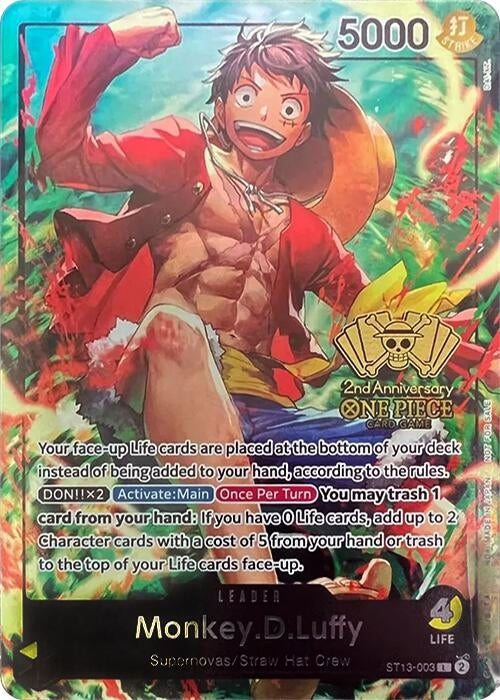 Image for Monkey.D.Luffy (2nd Anniversary Tournament) (One Piece Promotion Cards) (ST13-003) - One Piece Card Game
