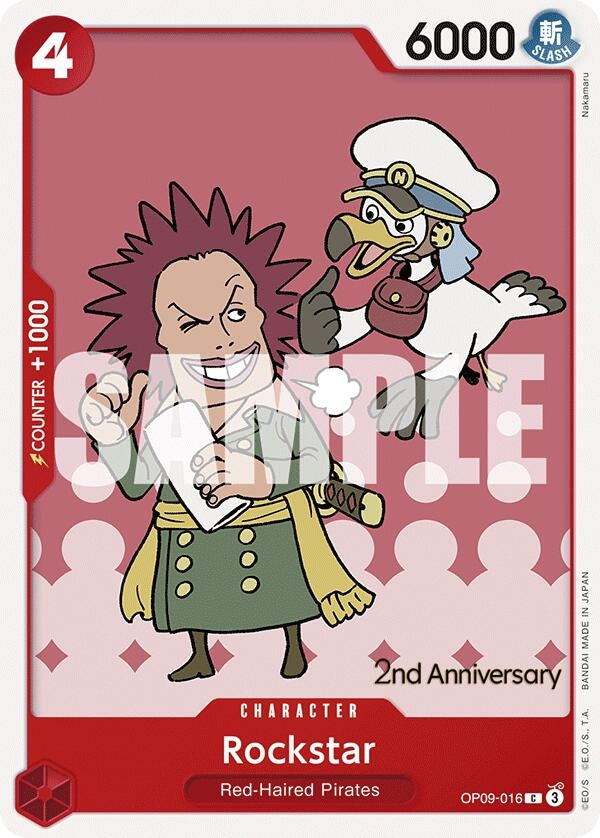 Image for Rockstar (Emperors in the New World: 2nd Anniversary Tournament Cards) (OP09-016) - One Piece Card Game