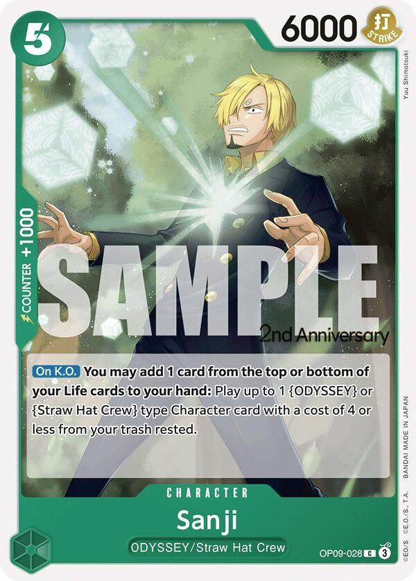 Image for Sanji (028) (Emperors in the New World: 2nd Anniversary Tournament Cards) (OP09-028) - One Piece Card Game