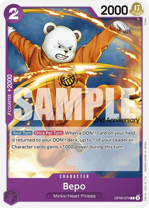 Image for Bepo (Emperors in the New World: 2nd Anniversary Tournament Cards) (OP09-074) - One Piece Card Game