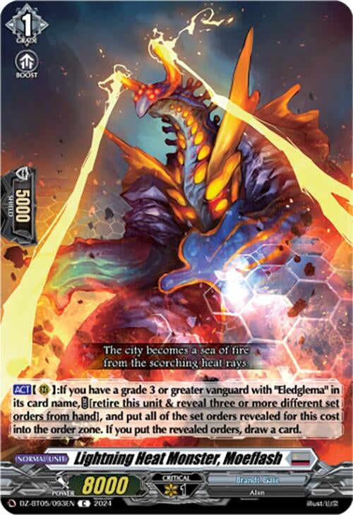 Image for Lightning Heat Monster, Moeflash (DZ-BT05: Omniscient Awakening) (DZ-BT05/093EN) - Cardfight Vanguard