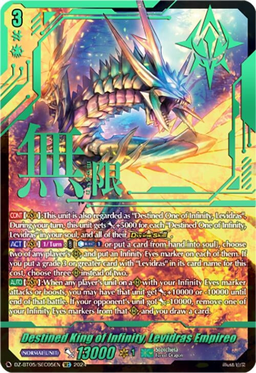 Image for Destined King of Infinity, Levidras Empireo (SEC) (DZ-BT05: Omniscient Awakening) (DZ-BT05/SEC05EN) - Cardfight Vanguard