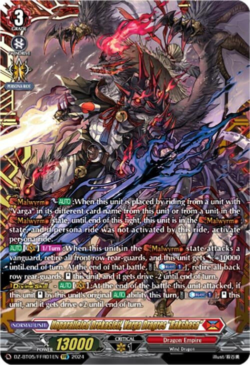 Image for Unparalleled Drekasleif, Varga Dragres "Rakshasa" (FFR) (DZ-BT05: Omniscient Awakening) (DZ-BT05/FFR01EN) - Cardfight Vanguard