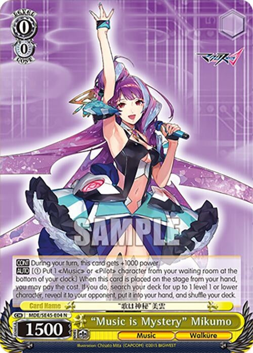 Image for "Music is Mystery" Mikumo (MACROSS Delta Premium Booster) (MDE/SE45E04 N) - Weiss Schwarz