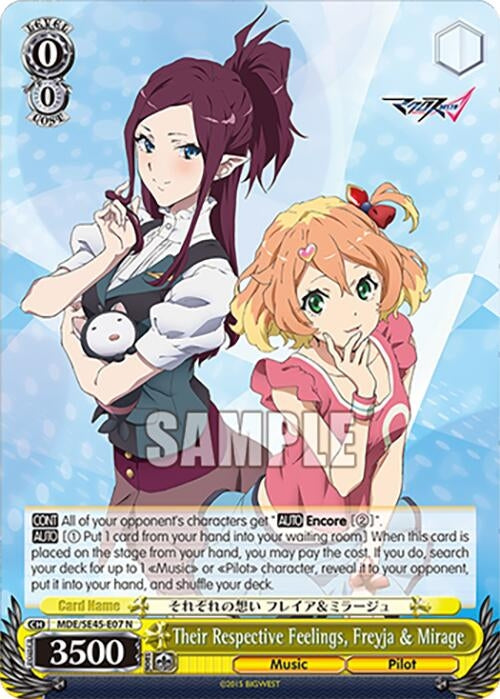 Image for Their Respective Feelings, Freyja & Mirage (MACROSS Delta Premium Booster) (MDE/SE45E07 N) - Weiss Schwarz