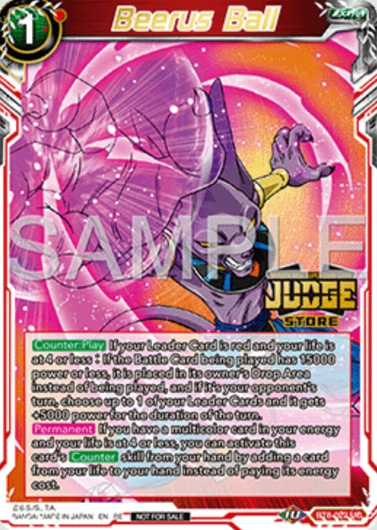 Image for Beerus Ball (Judge Pack Vol.16) (Store) (Judge Promotion Cards) (BT8-022) - Dragon Ball Super: Masters