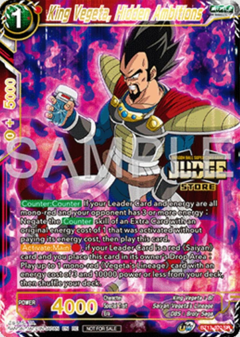 Image for King Vegeta, Hidden Ambitions (Judge Pack Vol.16) (Store) (Judge Promotion Cards) (BT13-020) - Dragon Ball Super: Masters