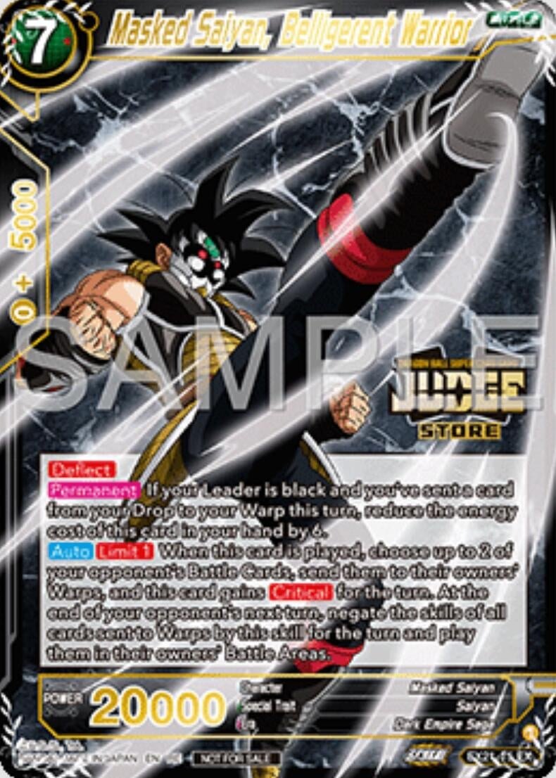 Image for Masked Saiyan, Belligerent Warrior (Judge Pack Vol.16) (Store) (Judge Promotion Cards) (EX21-15) - Dragon Ball Super: Masters