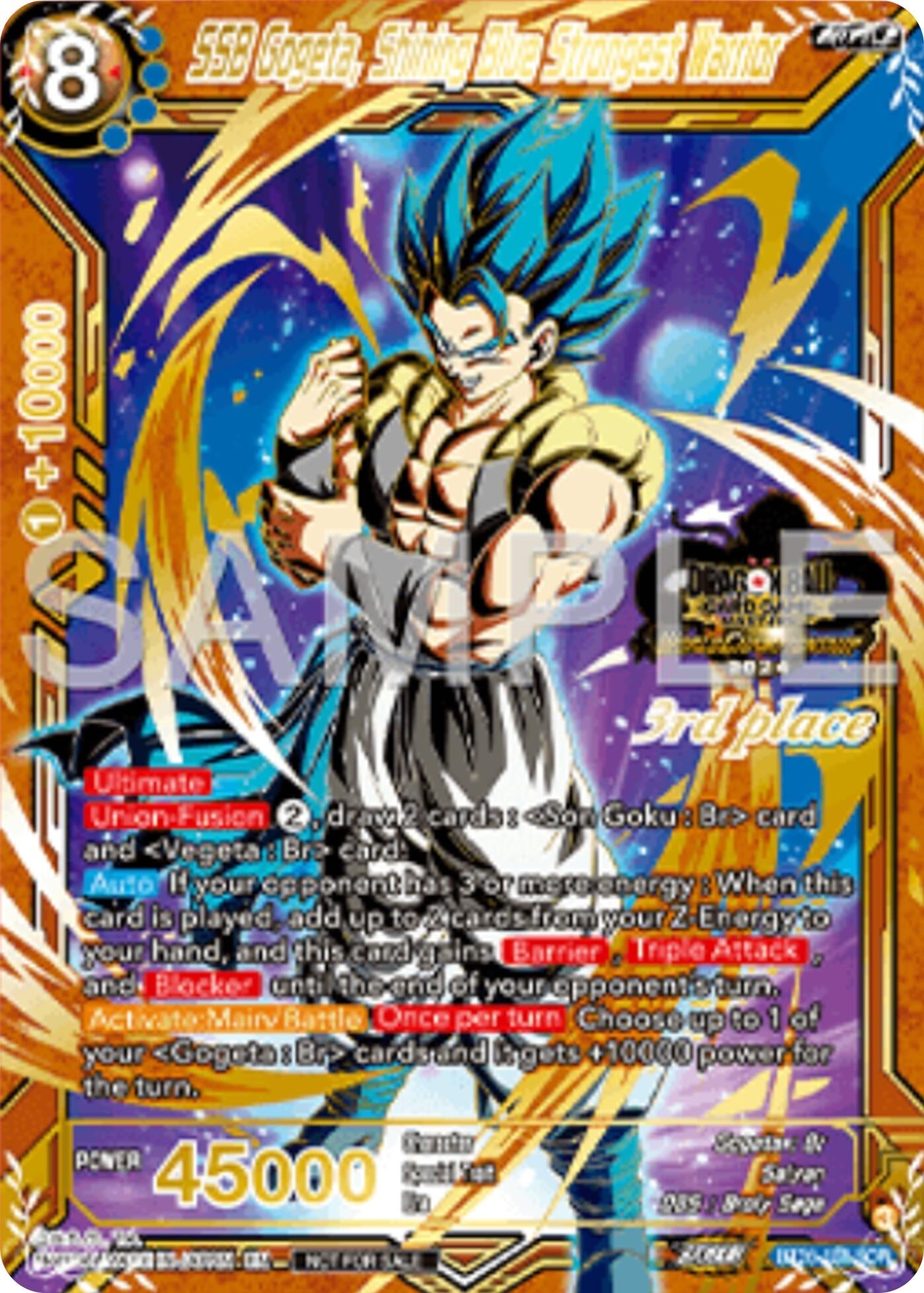Image for SSB Gogeta, Shining Blue Strongest Warrior (3rd Place) (Tournament Promotion Cards) (BT26-138) - Dragon Ball Super: Masters