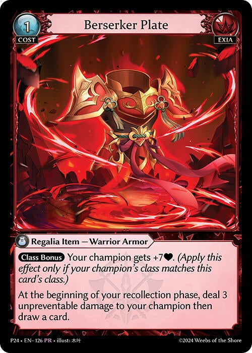 Image for Berserker Plate (Promotional Cards) (126) - Grand Archive TCG