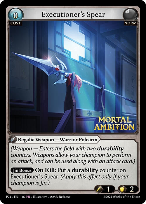 Image for Executioner's Spear (Promotional Cards) (116) - Grand Archive TCG