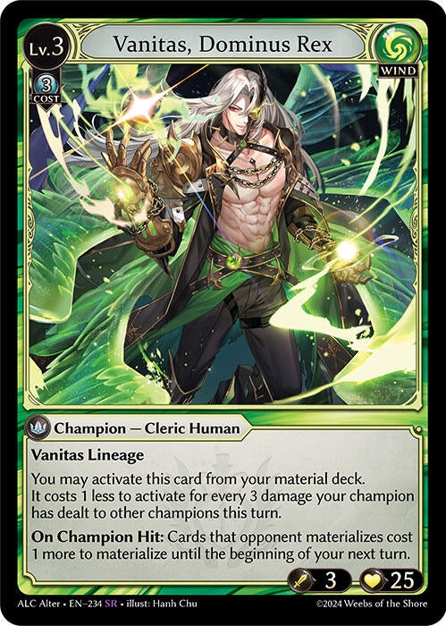 Image for Vanitas, Dominus Rex (Alchemical Revolution Alter Edition) (234) - Grand Archive TCG