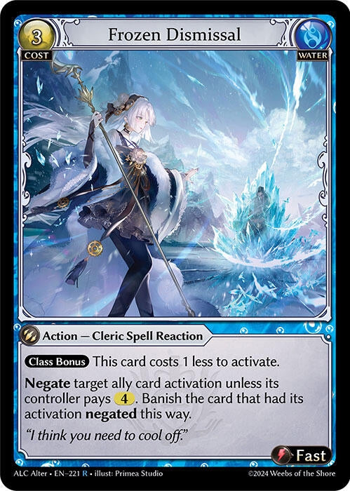 Image for Frozen Dismissal (Alchemical Revolution Alter Edition) (221) - Grand Archive TCG