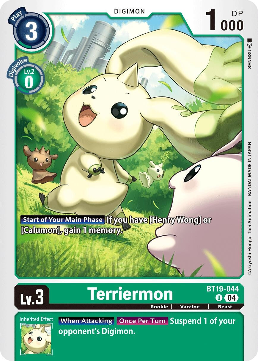 Image for Terriermon (BT19-20) (BT19-044 U) - Digimon Card Game