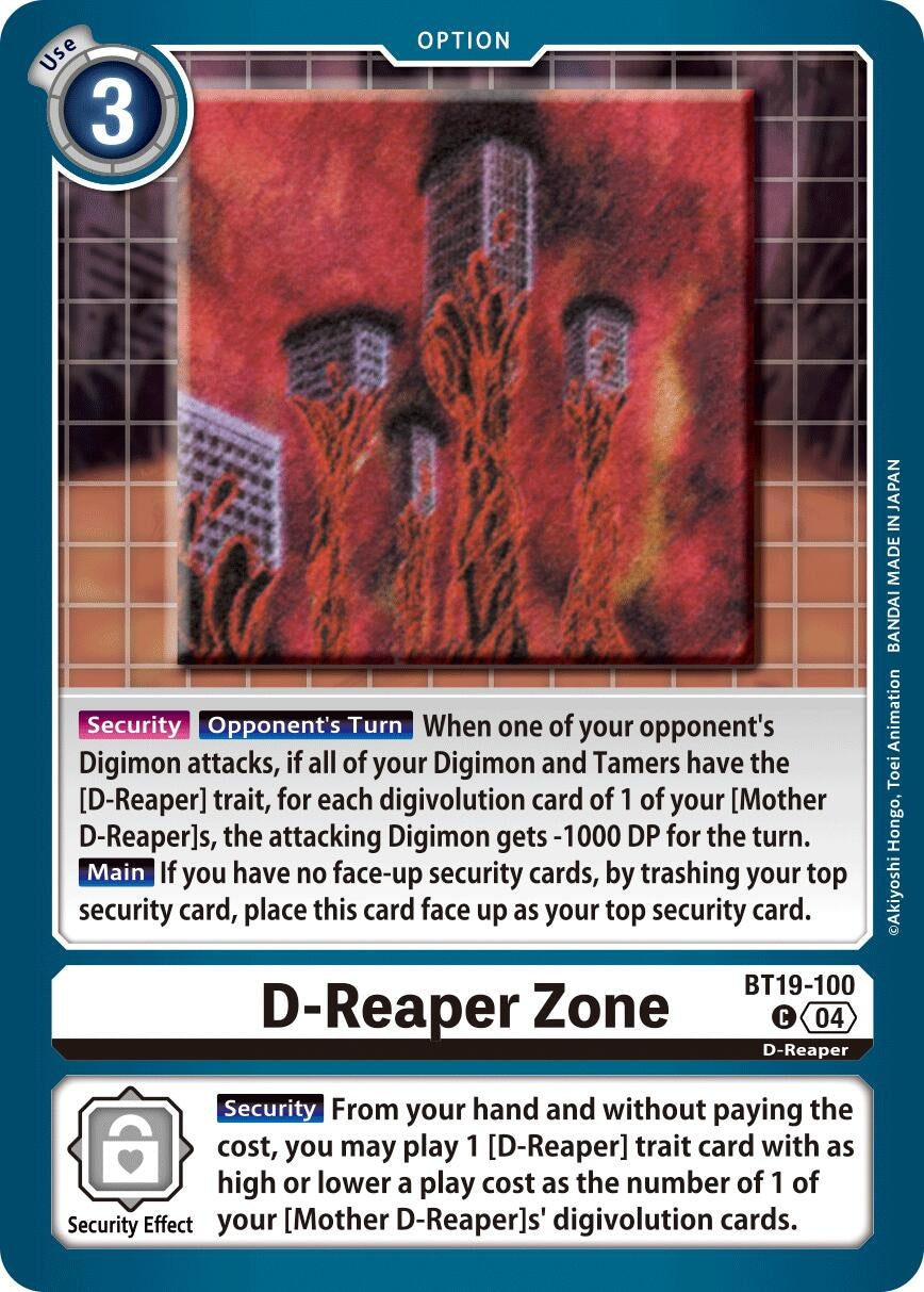 Image for D-Reaper Zone (BT19-20) (BT19-100 C) - Digimon Card Game