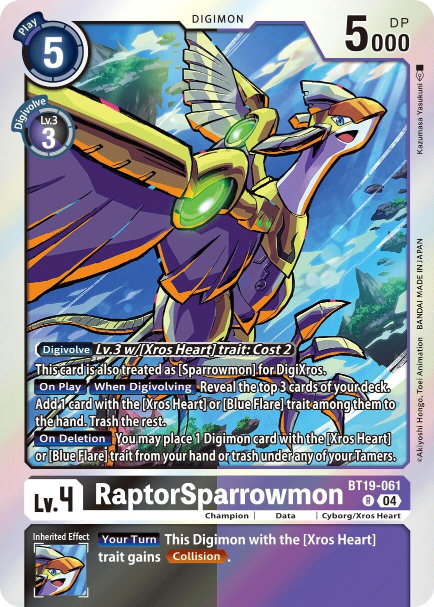 Image for RaptorSparrowmon (BT19-20) (BT19-061 R) - Digimon Card Game