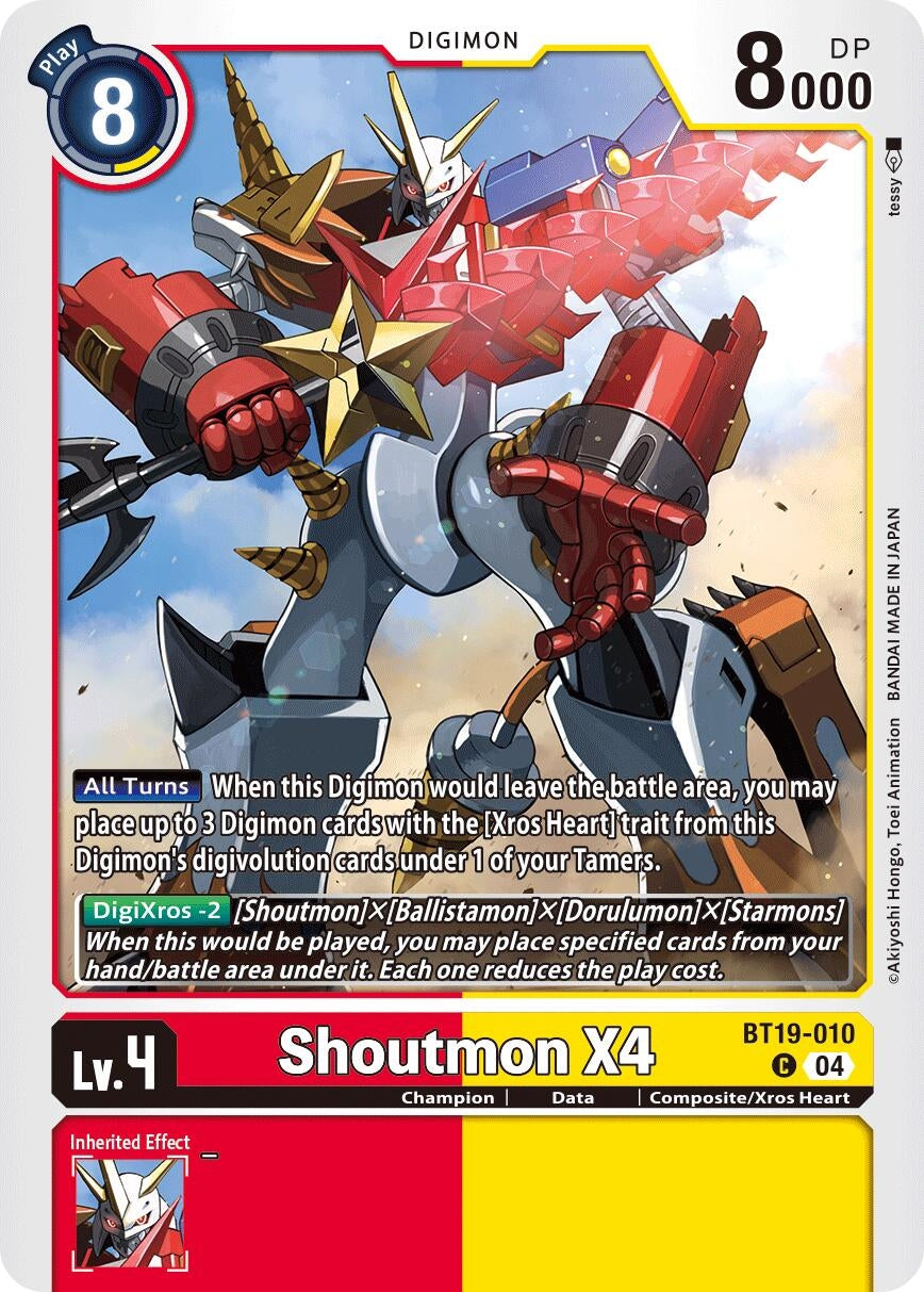 Image for Shoutmon X4 (BT19-20) (BT19-010 C) - Digimon Card Game