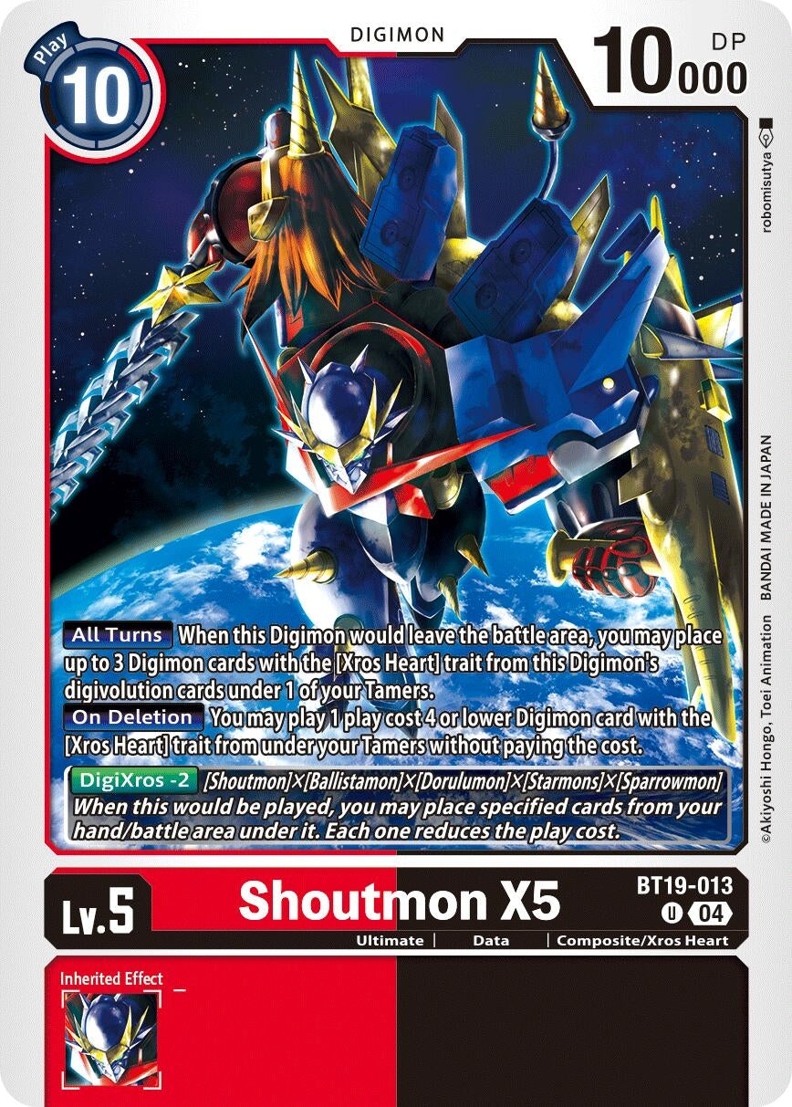 Image for Shoutmon X5 (BT19-20) (BT19-013 U) - Digimon Card Game