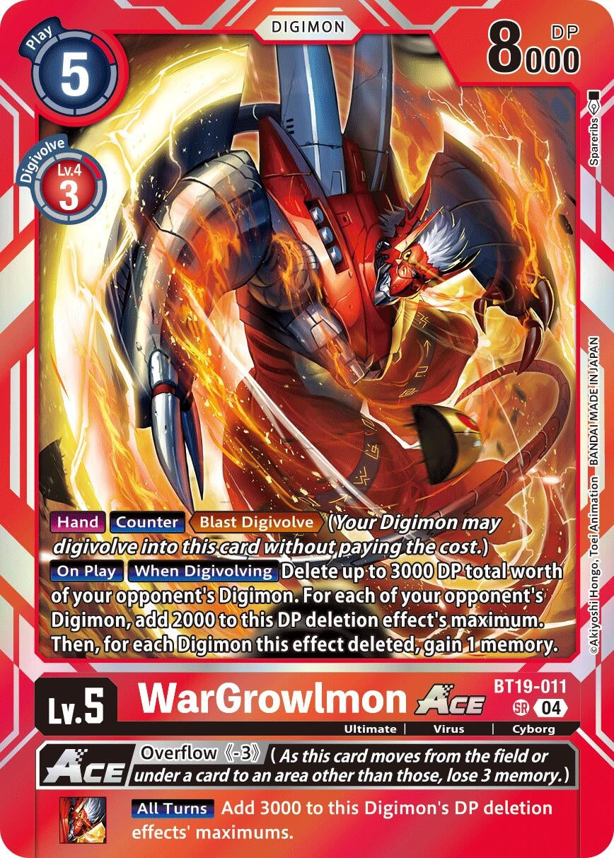 Image for WarGrowlmon ACE (BT19-20) (BT19-011 SR) - Digimon Card Game