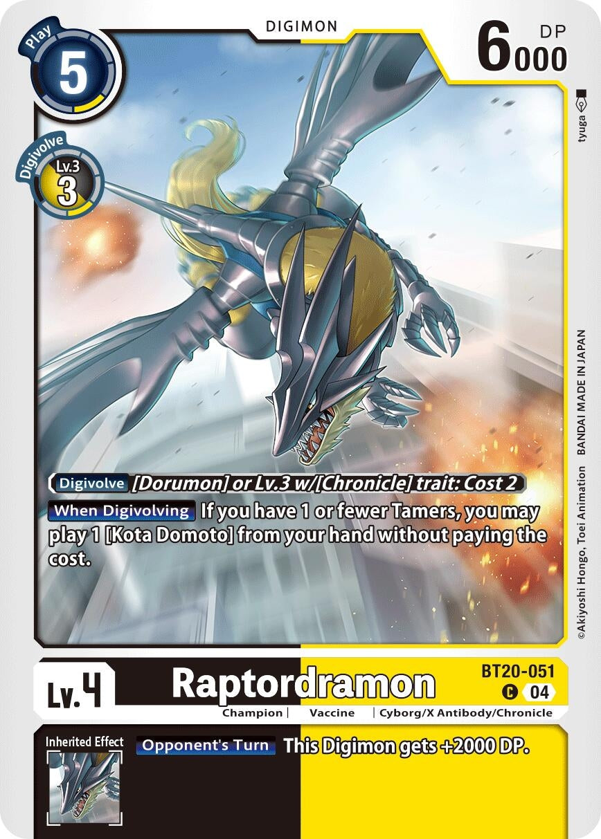 Image for Raptordramon (BT19-20) (BT20-051 C) - Digimon Card Game