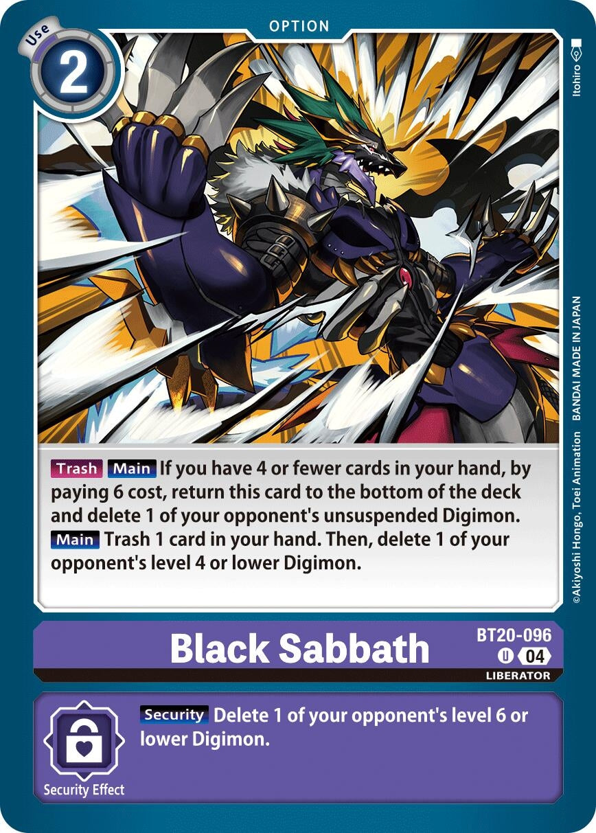 Image for Black Sabbath (BT19-20) (BT20-096 U) - Digimon Card Game