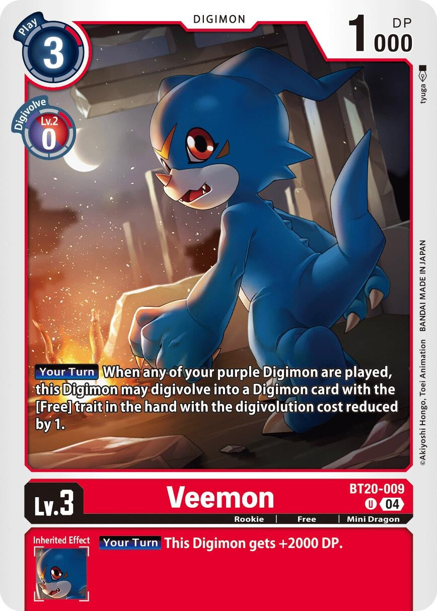 Image for Veemon (BT19-20) (BT20-009 U) - Digimon Card Game