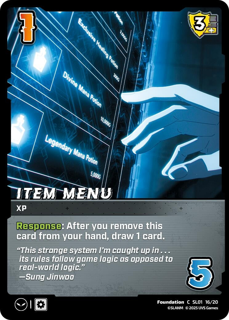 Image for Item Menu (Challenger Series: Solo Leveling) (SL01 16/20) - UniVersus