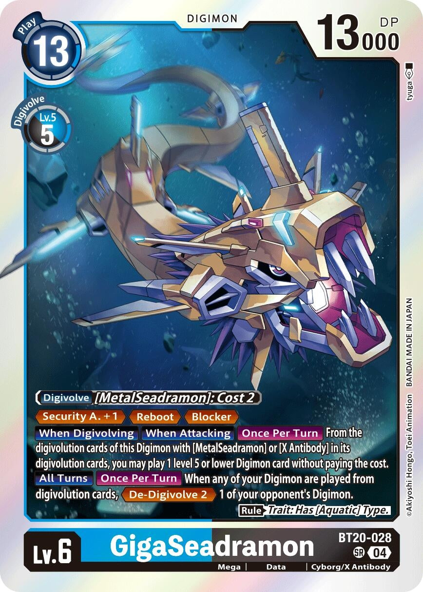 Image for GigaSeadramon (BT19-20) (BT20-028 SR) - Digimon Card Game