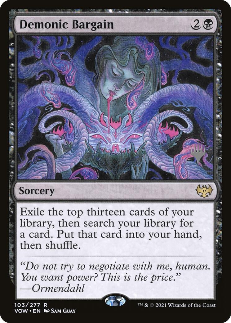 Image for Demonic Bargain (Promo Pack: Duskmourn: House of Horror) (103) - Magic: The Gathering